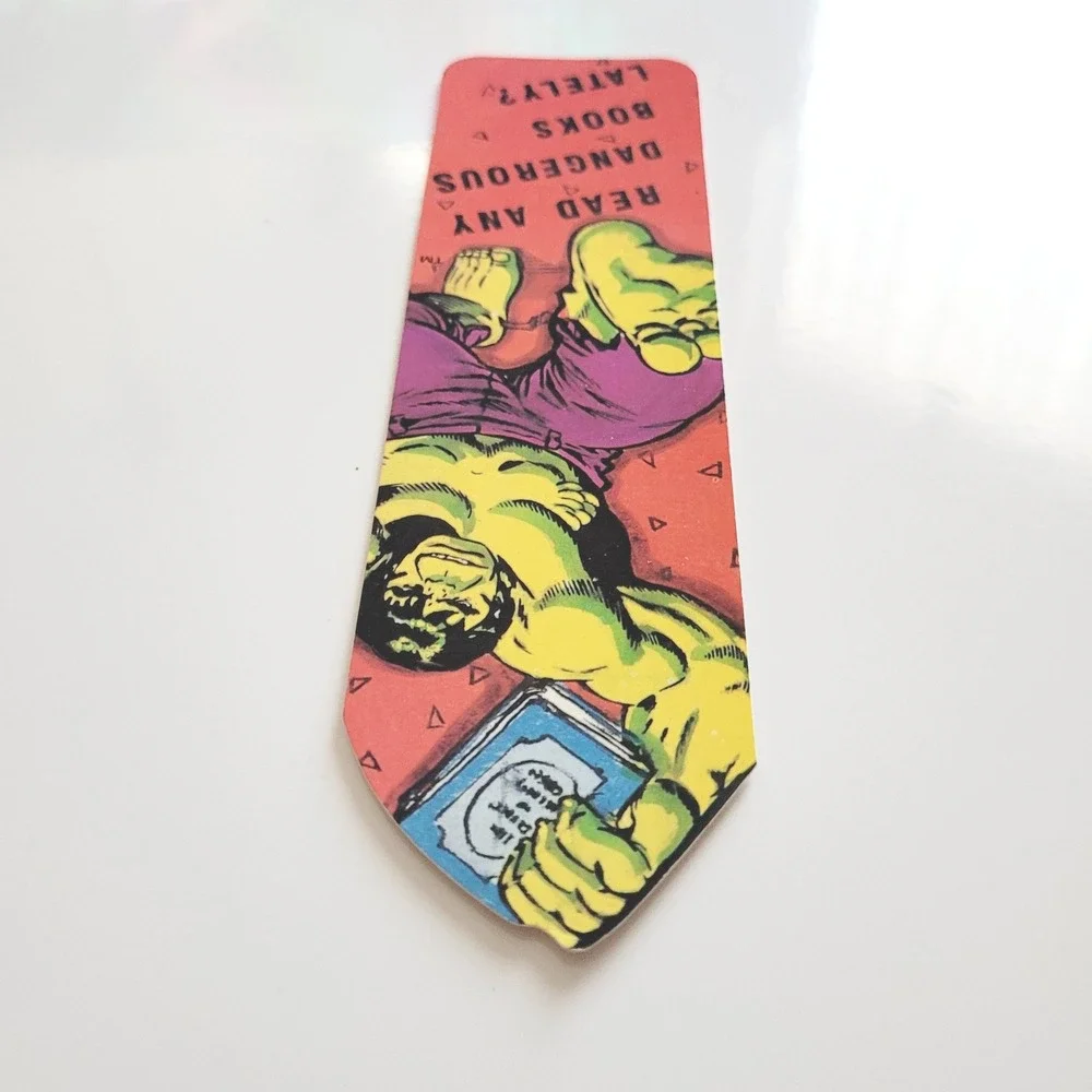 Vintage 80s Incredible Hulk Bookmark, paperboard 1986 Marvel Comics Group 2-1073